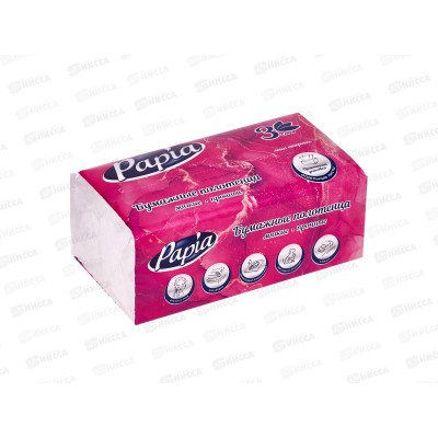 Полотенца бумажные Papia 3х слойные V сложения 100 штучные 5090823 *15 Полотенца бумажные Papia 3х слойные V сложения 100 штучные 5090823 *15