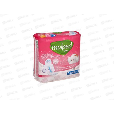 Molped прокладки Pure&Soft ультратонские с крылышками ночные 7шт 7037  *18