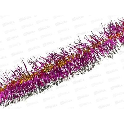Мишура новогодняя розовый+серебро 2м 9см (062884)  Ж