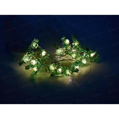 Гирлянда 2м "Елочка новогодняя" 20 LED 1 режим теплый белый, тип питания от батареек 183-0404 Гирлянда 2м "Елочка новогодняя" 20 LED 1 режим теплый белый, тип питания от батареек 183-0404