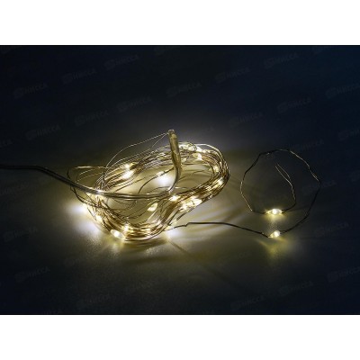 Гирлянда 3м 30 LED 1 режим, теплый белый, тип питания от батареек 183-0202 Гирлянда 3м 30 LED 1 режим, теплый белый, тип питания от батареек 183-0202