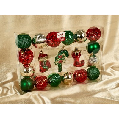 Набор шаров 19шт (7см-3шт, 6см-16шт) в ассортименте, 92912 Набор шаров 19шт (7см-3шт, 6см-16шт) в ассортименте, 92912