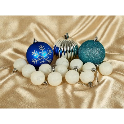 Набор шаров 15шт (8см-3шт, 4см-12шт) в ассортименте, 92922 Набор шаров 15шт (8см-3шт, 4см-12шт) в ассортименте, 92922