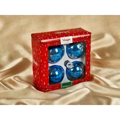 Набор шаров 4шт, 6см стекло, 93202