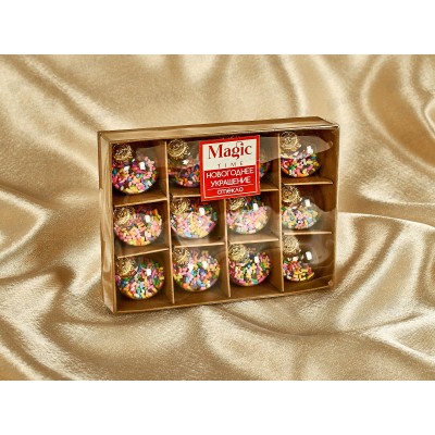 Набор шаров 12шт, 3см из стекла с наполнением из ПЭТ, 93384 Набор шаров 12шт, 3см из стекла с наполнением из ПЭТ, 93384