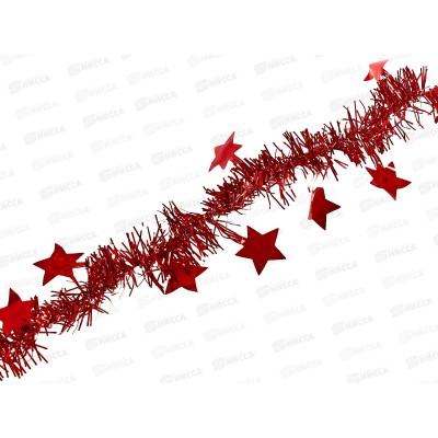 Мишура 5*200см &quotКрасные звезды&quot, 88735  *12