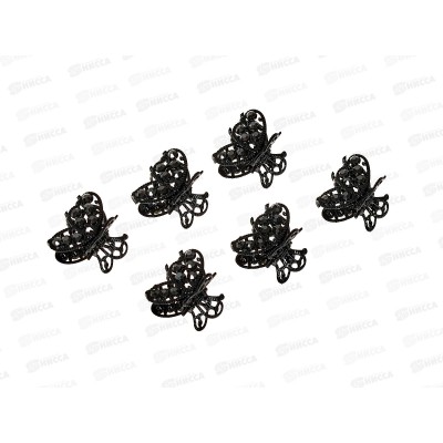 Крабик металл 25мм черный п/зол со стразами №371 (уп 6шт) Крабик металл 25мм черный п/зол со стразами №371 (уп 6шт)