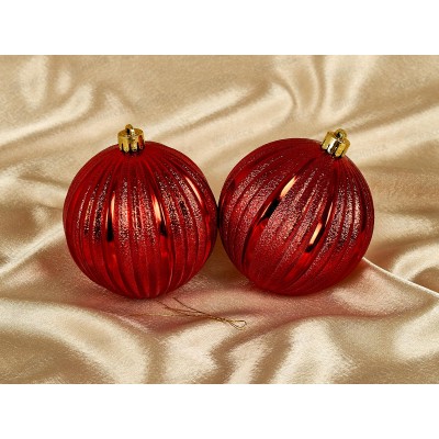 Набор шаров 2шт, 10см "Мерцание" цвет: красный, AR3/134L10002A/R   АТМ Набор шаров 2шт, 10см "Мерцание" цвет: красный, AR3/134L10002A/R   АТМ