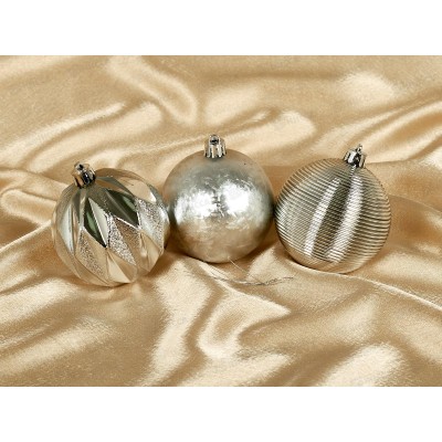 Набор шаров 3шт d8см Сюжет, серебро, AR3/193L801A/S  АТМ Набор шаров 3шт d8см Сюжет, серебро, AR3/193L801A/S  АТМ