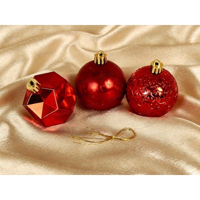 Набор шаров 3шт Кураж d6см, красный, AR/039AF03/R  АТМ Набор шаров 3шт Кураж d6см, красный, AR/039AF03/R  АТМ