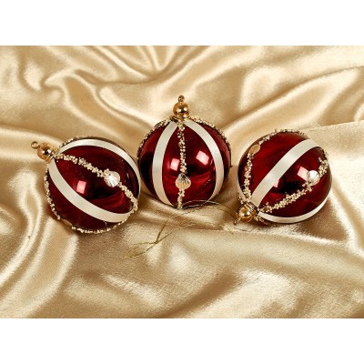 Набор шаров 3шт "Оригинальный" d8см бургунди, SYQB2-0123019  АТМ Набор шаров 3шт "Оригинальный" d8см бургунди, SYQB2-0123019  АТМ