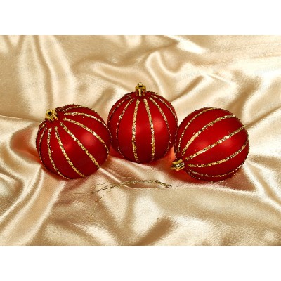 Набор шаров 3шт, 8см "Вдохновение" красный, SYQB2-0123047-4  АТМ Набор шаров 3шт, 8см "Вдохновение" красный, SYQB2-0123047-4  АТМ