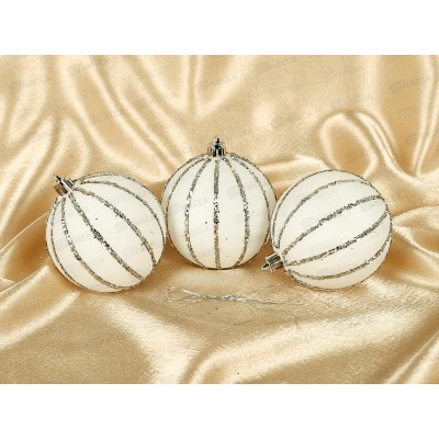 Набор шаров 3шт, 8см "Вдохновение" белый, SYQB2-0123047-2  АТМ Набор шаров 3шт, 8см "Вдохновение" белый, SYQB2-0123047-2  АТМ