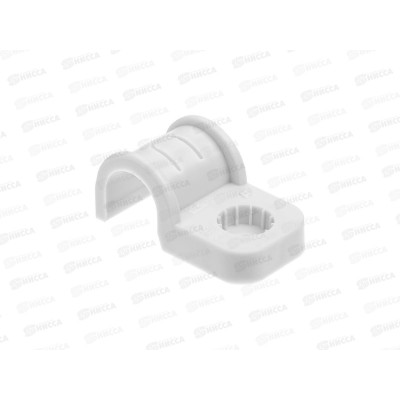 Крепеж-скоба 16мм односторонняя белая, 6011 *50/600