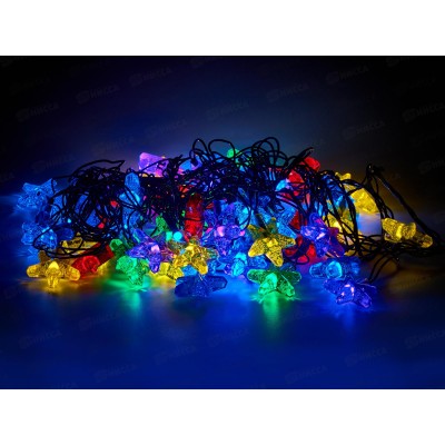 Гирлянда 7м электрическая с насадками "Звезды" 60LED, мульти, 8 реж., 381-324 г