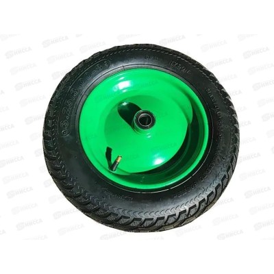 Колесо для тачки садовой PR2400 (13"х 3,25-8 20/90мм) диск сварной, зеленый *5