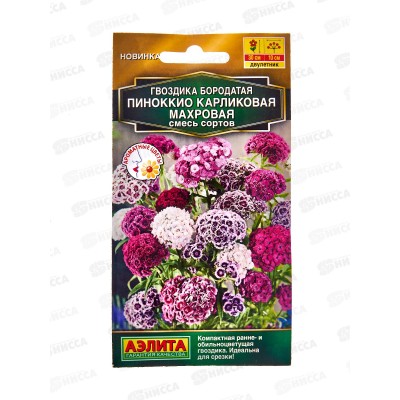 Гвоздика Пиноккио карликовая махровая смесь сортов *10 АЭЛИТА + Гвоздика Пиноккио карликовая махровая смесь сортов *10 АЭЛИТА +