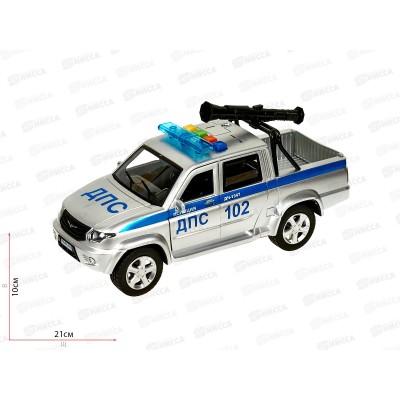 Машина &quotТЕХНОПАРК&quot пластиковая UAZ PICKUP Полиция, 22см, 380776