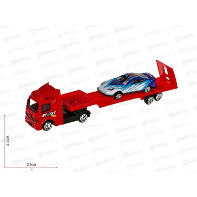 Машина "ТЕХНОПАРК" металлическая Автоперевозчик 19,5см и 7см, 1603I134-R, 380319