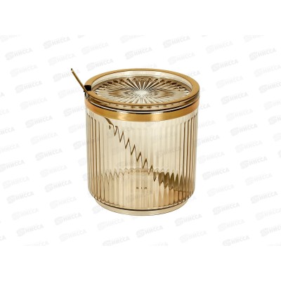 Банка для сыпучих продуктов с ложкой (золотая), v=400мл, 9904671-3 *24 Банка для сыпучих продуктов с ложкой (золотая), v=400мл, 9904671-3 *24