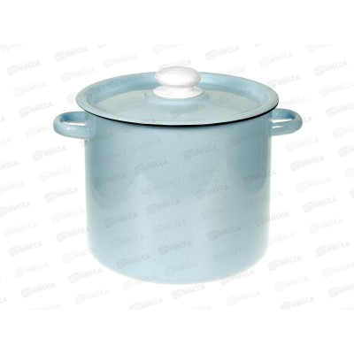 Кастрюля 5,5л цилиндрическая серо-голубая, с кнопкой С41617.ЗСГ Кастрюля 5,5л цилиндрическая серо-голубая, с кнопкой С41617.ЗСГ