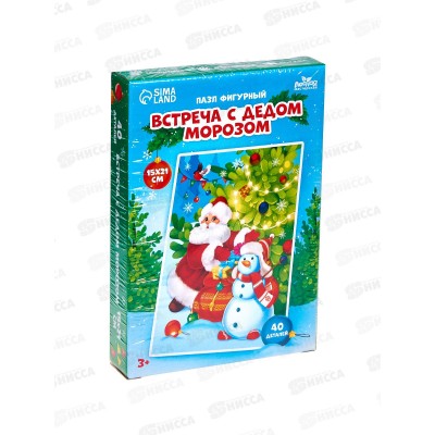 Пазлы фигурный "Встреча с Дедом Морозом" 9924965
