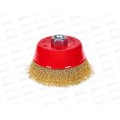 Щетка чашечная для УШМ, витая латунированная проволока, 100мм, М14 KRANZ, KR-91-1209