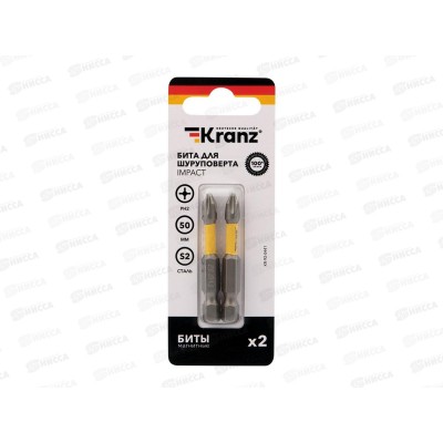 Бита для шуруповерта IMPACT PH 2x50 (в упаковке 2шт) Kranz, KR-92-0441 Бита для шуруповерта IMPACT PH 2x50 (в упаковке 2шт) Kranz, KR-92-0441