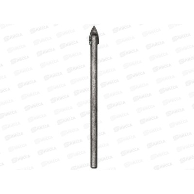 Сверло по стеклу и керамике  5мм, 2 грани, цилиндрический хвостовик Kranz, KR-12-6803