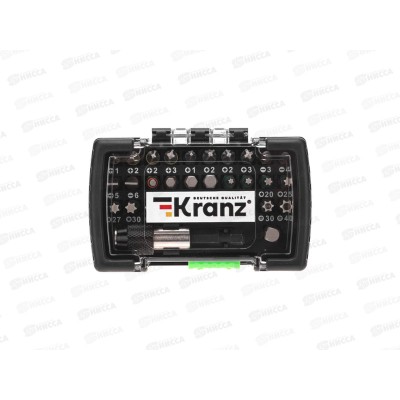 Набор бит с магнитным держателем, пластиковый кейс, 32 шт KRANZ, KR-92-0464 Набор бит с магнитным держателем, пластиковый кейс, 32 шт KRANZ, KR-92-0464