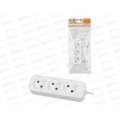 Удлинитель 3 гнезда, 5 метров, без заземления, 10 А, 2400 Вт, белый Народный 1312