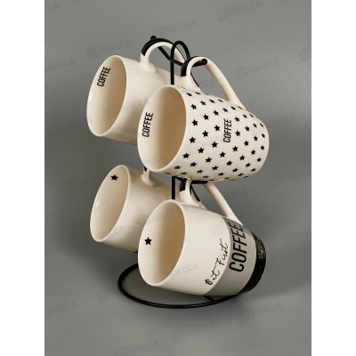 Набор 202369 4 кружки 380мл на металлическом стенде *6