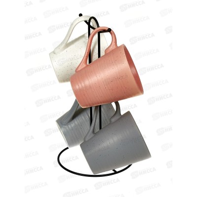 Набор 202373 4 кружки 380мл на металлическом стенде *6 Набор 202373 4 кружки 380мл на металлическом стенде *6