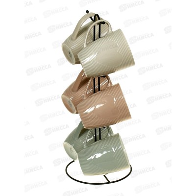 Набор 202376 6 кружки 430мл на металлическом стенде *6