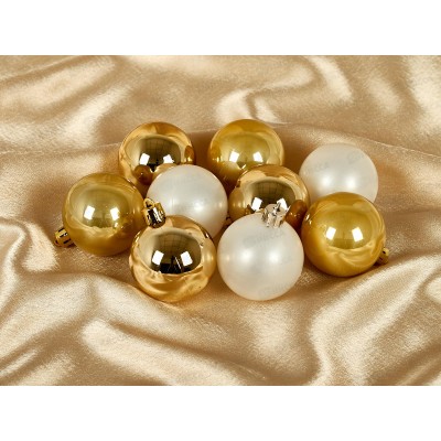 Набор шаров 9шт d5см, золото+жемчужный белый, SYQA-012240 Набор шаров 9шт d5см, золото+жемчужный белый, SYQA-012240