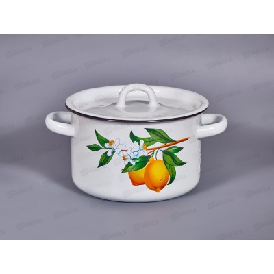 Кастрюля 2,0л эмалированная с рисунком 01-1610.1/4 Лимоны *8 Кастрюля 2,0л эмалированная с рисунком 01-1610.1/4 Лимоны *8