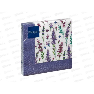 Салфетки 3 слойные 20 листов 33*33 Bouquet скатерть с лавандой, 25241*12 Салфетки 3 слойные 20 листов 33*33 Bouquet скатерть с лавандой, 25241*12