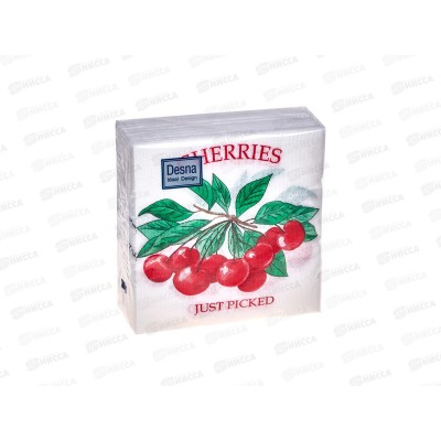 Салфетки 1 слойные 40 листов 24*24 Desna Design Вишня.57463*32