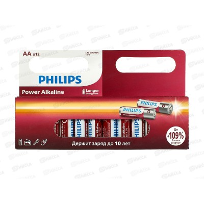 Батарейка ФИЛИПС LR6 Power Alkaline 12BL  *12/240