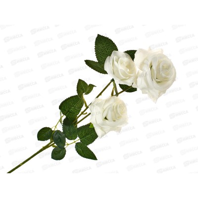 Цветы искусственные 61см Роза тройная белый 4301720 *1