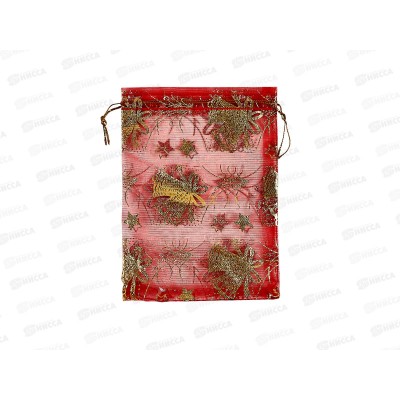 Мешочек из органзы 10*14см Новый год *100 Р10056-7