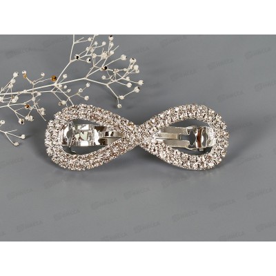 Заколка-автомат &quotБант&quot стразы 2 ряда, №9687