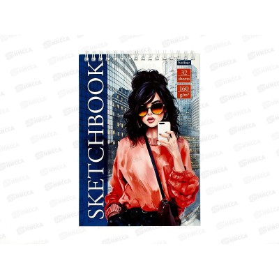 Скетчбук 32л Hatber SketchBook, Кокетка, без линовки,греб 31671 *12/48 Скетчбук 32л Hatber SketchBook, Кокетка, без линовки,греб 31671 *12/48