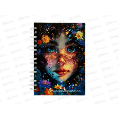 Записн.книжка  Апплика А6, Девушка в цветах, 100л греб., С0592-128 *12 Записн.книжка  Апплика А6, Девушка в цветах, 100л греб., С0592-128 *12