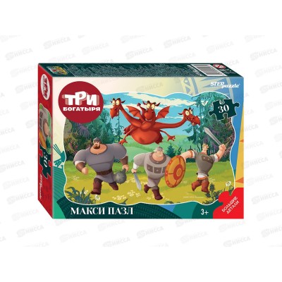 Контурный МАКСИ пазл 64007 30 элементов &quotТри богатыря&quot  *24