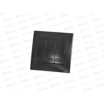 Выключатель INTRO Plano cкрытая установка тройной 10А-250В, IP20, шампань, 1-106-04