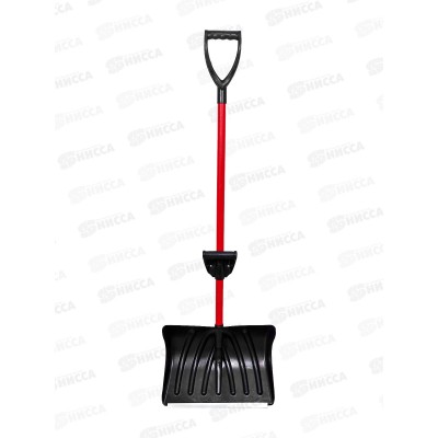Лопата снеговая &quotПума&quot 470*335мм с алиминиевой планкой, металлический черенок в ПВХ оплетке с V-ручкой