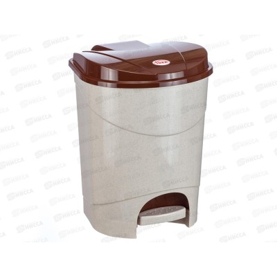 Контейнер д/мусора с педалью 19л Бежевый мрамор М2892 *4 Контейнер д/мусора с педалью 19л Бежевый мрамор М2892 *4