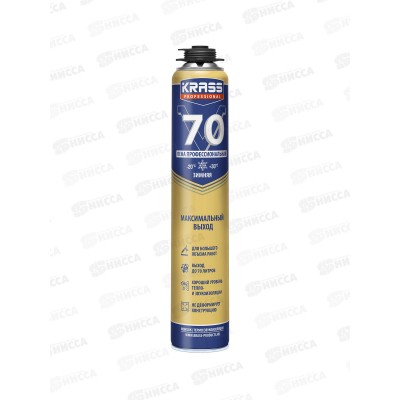 Пена монтаж KRASS Professional V70 ПРО 890мл, Зима, 9591609 *12 Пена монтаж KRASS Professional V70 ПРО 890мл, Зима, 9591609 *12