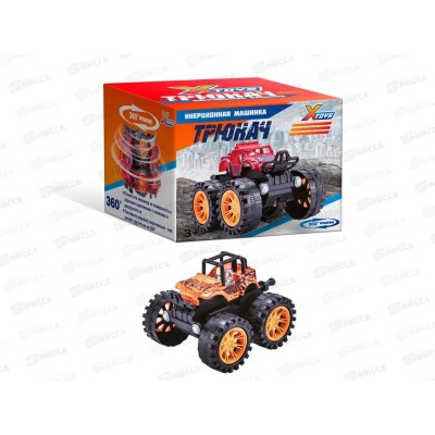 Машинка инерционная Х-toys "Трюкач" 1:36, 1001995 вращается на 360 градусов